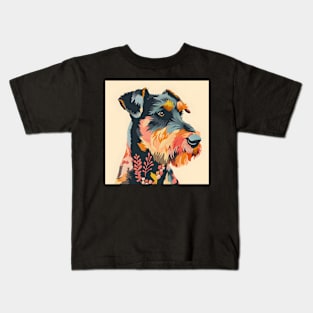 Retro Airedale Terrier: Pastel Pup Revival Kids T-Shirt